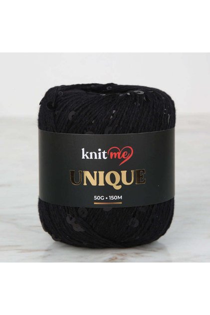 Unique Siyah Pullu El Örgü İpi