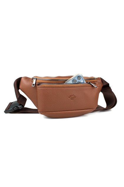 Men's Tan Color Multi-Pocket Shoulder and Waist Bag
