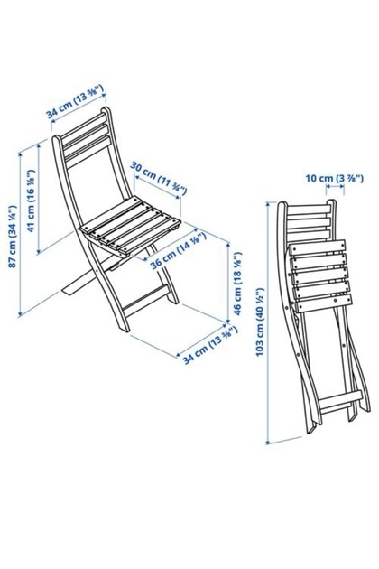 IKEA Askholmen katlanabilir sandalye, koyu kahve, mindersiz