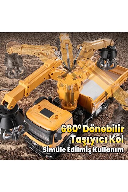 Huina 1538 1/14 26CH 8x4 Damperli Kamyon RC Kumandalı İş Makinesi
