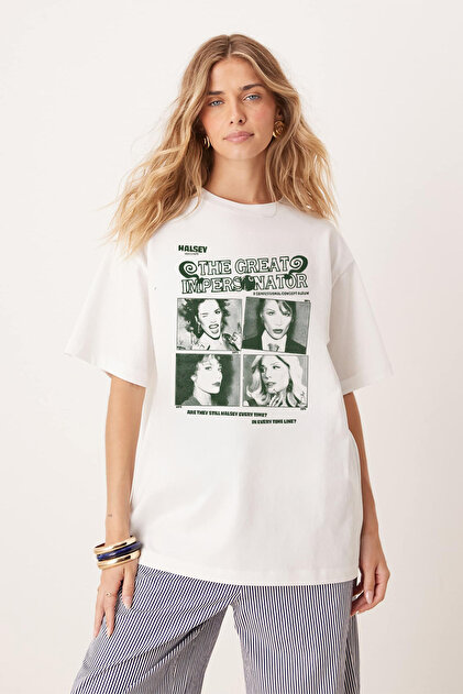 Tee&more. Unisex Oversize Halsey The Perfect Impersonator Baskılı