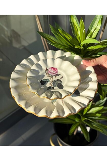 Onedekor 18 Parça Fold Flowers Pasta Çay Saati Seti Gold - Fiyatı