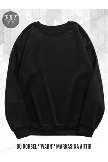 Unisex Bisiklet Yaka Sweatshirt 3 İplik Renkli Kışlık Pamuklu