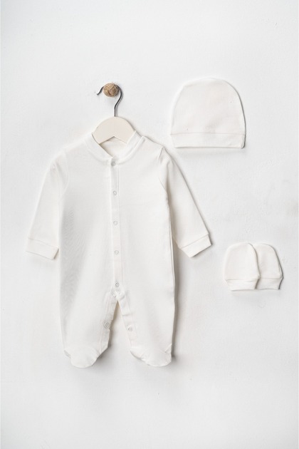 Newborn 3 Piece Booties Jumpsuit with Gloves and Hat Baby Girl Baby Boy Jumpsuit