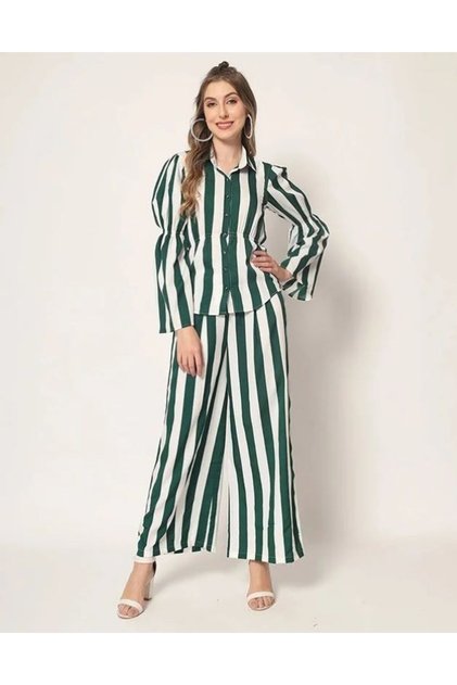 Teal and White Printed Co-ords Set