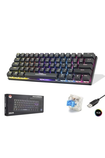 G509B Mekanik Gaming Mini Klavye Blue Switch RGB 61 Tuş Siyah