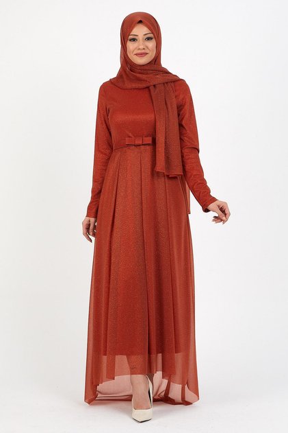 Rochie de seară plisată cu sclipici 12240