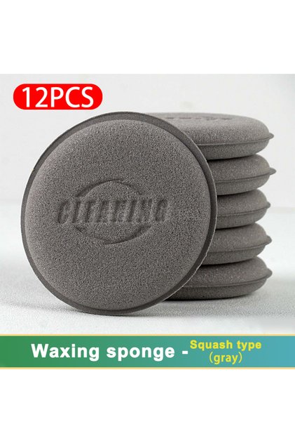 Gray 12pcs SEAMETAL 12pcs Car Round Waxing Polish Sponges High Density Foam Applicator Pads Polishin