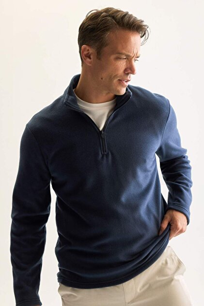 Defacto Lacivert Tüylenme Yapmayan Soğuk Geçirmez Regular Fit Dik