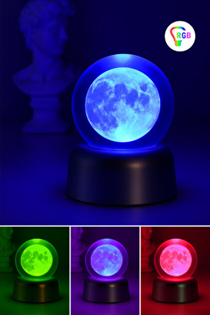 NORTHSTARSTORE Satürn Çemberinde Yürüyen Kız Led Işıklı Kristal