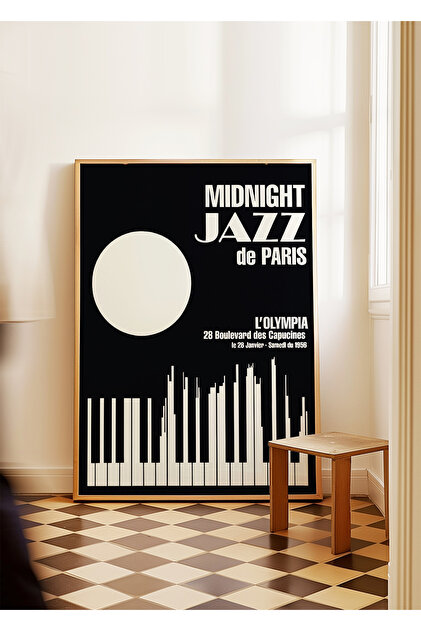 ARTHOUSECOLLECTIVE Piyano Poster - Midnight Jazz , Müzik Posteri