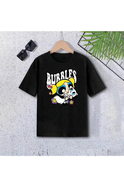 Powerpuff Girls Crew Neck 100% Cotton Printed Short Sleeve Children's and Teenage T-Shirt