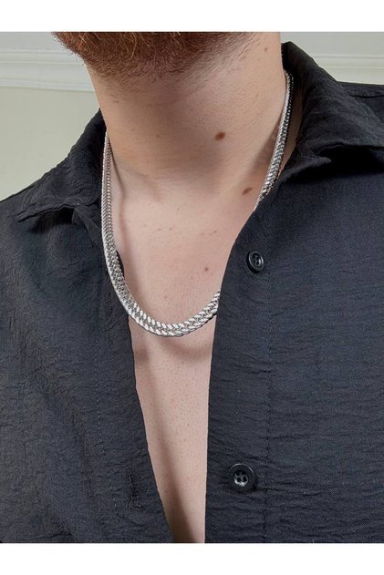 Men's Silver Stainless Steel Necklace Does Not Lose Color, Does Not Fade, Unisex, Does Not Fade, Can Be Combined