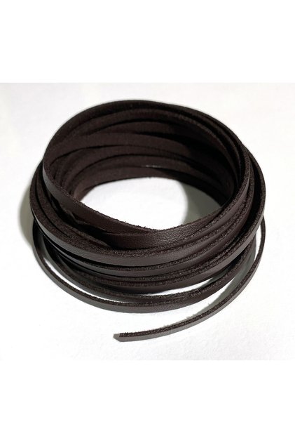 4mm Süet Deri ip 3 Metre (Koyu Kahverengi)