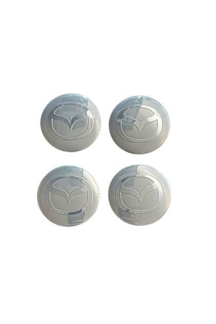 Set 4 capace roti 58mm exterior, 56mm interior Mazda argintii compatibil/inlocuitor janta aliaj