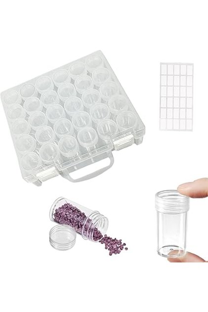 Clear Bead Organizer with 30 Grids, Storage Box for Diamond Painting, Seeds, Rhinestones & More