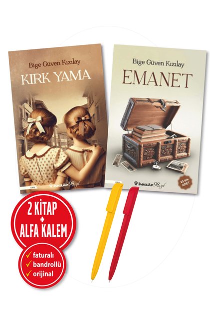 Alfa Kalem+ ''Emanet+Kırk Yama'' 2 Kitap Set YENİ ''Bige Güven Kızılay'' Roman Öykü İnkılap Kitap
