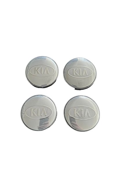 Σετ 4 καπάκια τροχών 60mm Kia ασημί συμβατά/ανταλλακτικά ζάντες κράματος