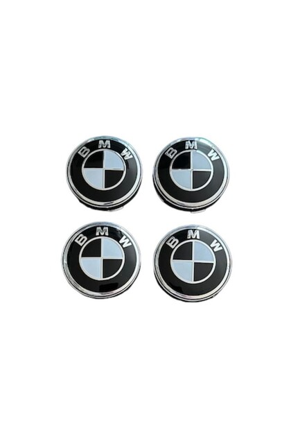 Set de 4 capace centrale de roți 60mm BMW alb-negru, compatibile cu jantele din aliaj, înlocuire