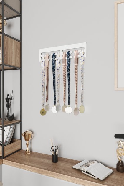 Medal Hanger Gift Simple Design Metal Medal Hanger Black and White 10X30 cm