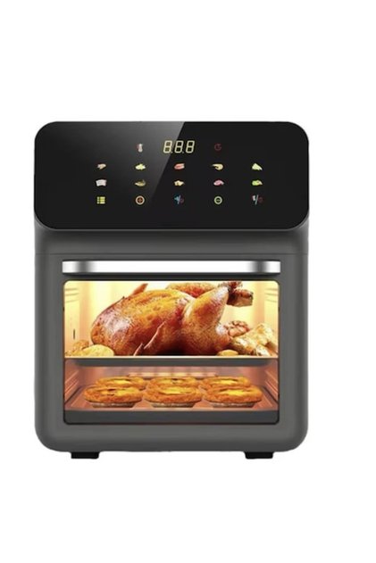 Friteuza Premium cu Aer Cald 12L, Panou Touch, Multifunctionala, Negru/Gri