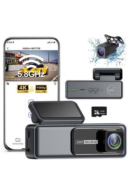 Cameră Auto de Bord DrivePro, Dual 4K UHD Fata / 1080P Spate, Viziune Nocturna, Senzor G, WiFi