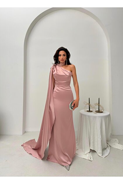 shawl for one shoulder dress One-Shoulder A-Line Long Mother Of The Bride Dress With Shawl And Sequins