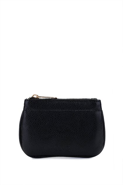 Unisex Genuine Leather Black Caviar Card Holder