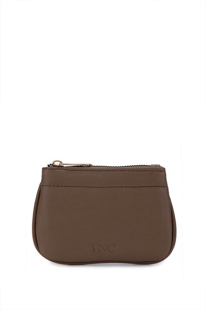 Unisex Genuine Leather Beige Card Holder