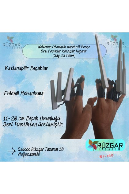 Wolverine Otomatik Hareketli Pençe Seti Açılır Kapanır Katlanabilir (Sağ Sol Takım)