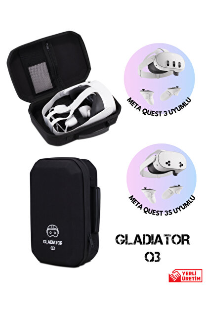 Konsol İstasyonu Gladiator Q3 GRİ Meta Quest 3 Çantası Quest 3 ve