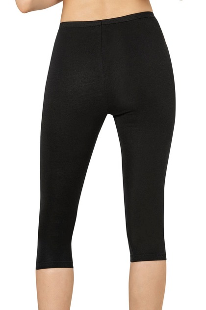 Not Burning Sweat - Moisture Absorbent Lycra Below Knee Capri Leggings under Skirt Leggings - No Trace Elastic