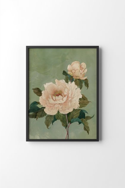 Peach Woodpecker - Black Frame