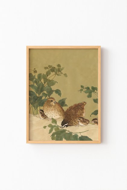 Quail Birds - Wooden Patterned Frame