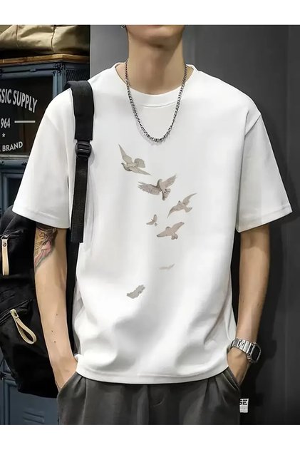 Premium Oversized Fit Short-Sleeve Printed T-Shirt