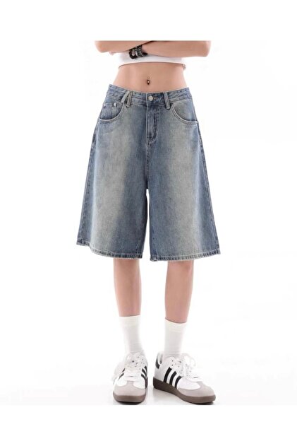 Violon Y2k Trend Baggy Jean Şort Bermuda - Fiyatı, Yorumları
