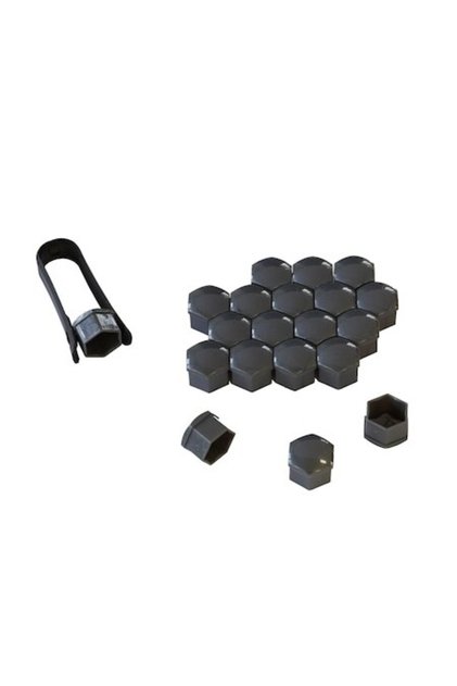 Capace piulițe roată 17 mm gri antracit - Set de 20 cu clește