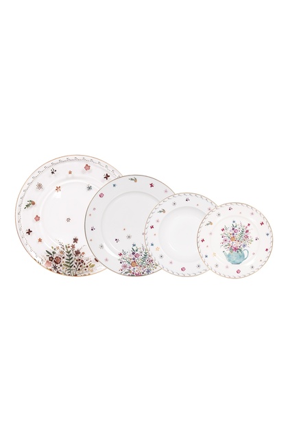 La Misa 16-Piece White Glass/Porcelain Dinner Set