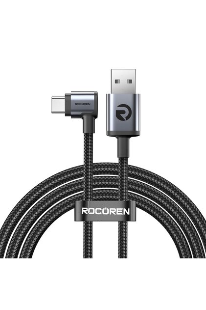 USB-A to Type-C 90° 3A Hızlı Şarj ve Data Kablosu 2 Metre