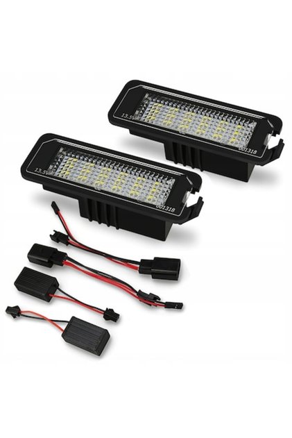Set 2 becuri LED pentru numere de înmatriculare Canbus VW Golf 4/5/6/7, Eos, Passat B6/B7, Passat CC, Polo, Lupo
