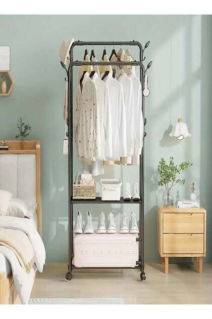 Heavy-Duty Metal Cloth Rack & Shoe Rack – Multifunctional Freestanding Organizer with Shelves and