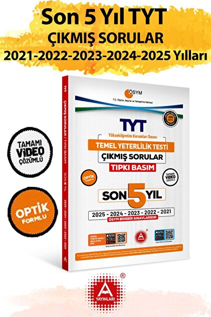 A Yayınları Son 8 yıl TYT Çıkmış Sorular-Tıpkı Basım-Bire Bir ÖSYM