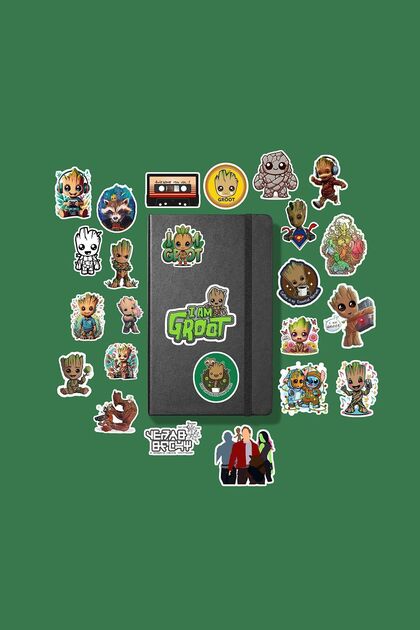 Baby Groot Sticker Paketi /Bullet Journal Defter Çıkartma Ajanda Laptop Etiket