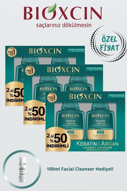 Repairing Effective Keratin & Argan Shampoo 2. 50% 3 Pcs