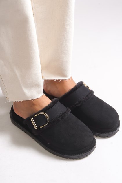 Lizyaries Women's Fur Inside Slippers 0012688 Black