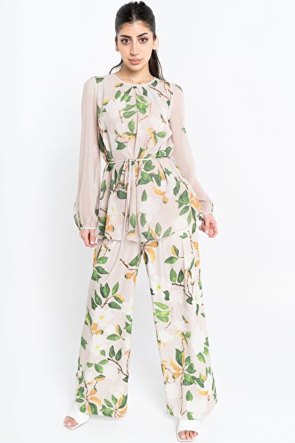 Women's Wide-Leg Printed Trousers