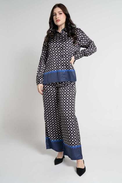 Women's Long Dress Pants with Formal Print