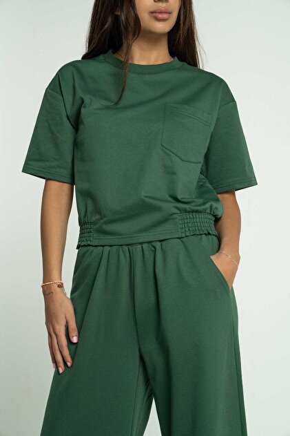 Solid Short Sleeve Blouse with Chest Pocket
