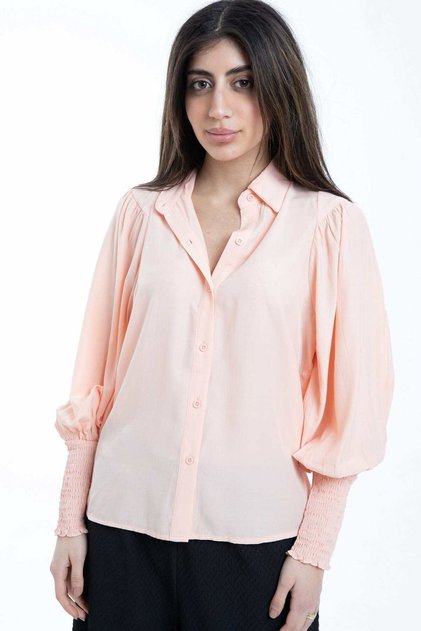 Women's Solid Long Sleeve Shirt with Front Buttons