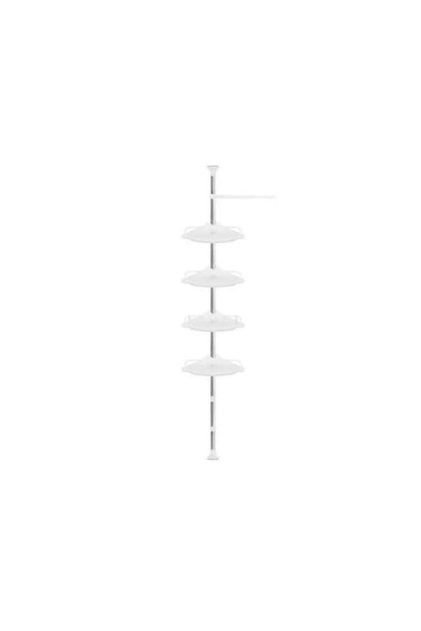 Raft de duș MyHomes®, colțar, metalic, 4 rafturi, reglabil, 230-292 cm